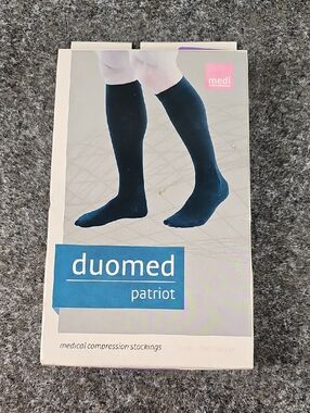 The Medi Duomed Patriot, Ribbed Calf-high, Compression Socks Size Large, NEW